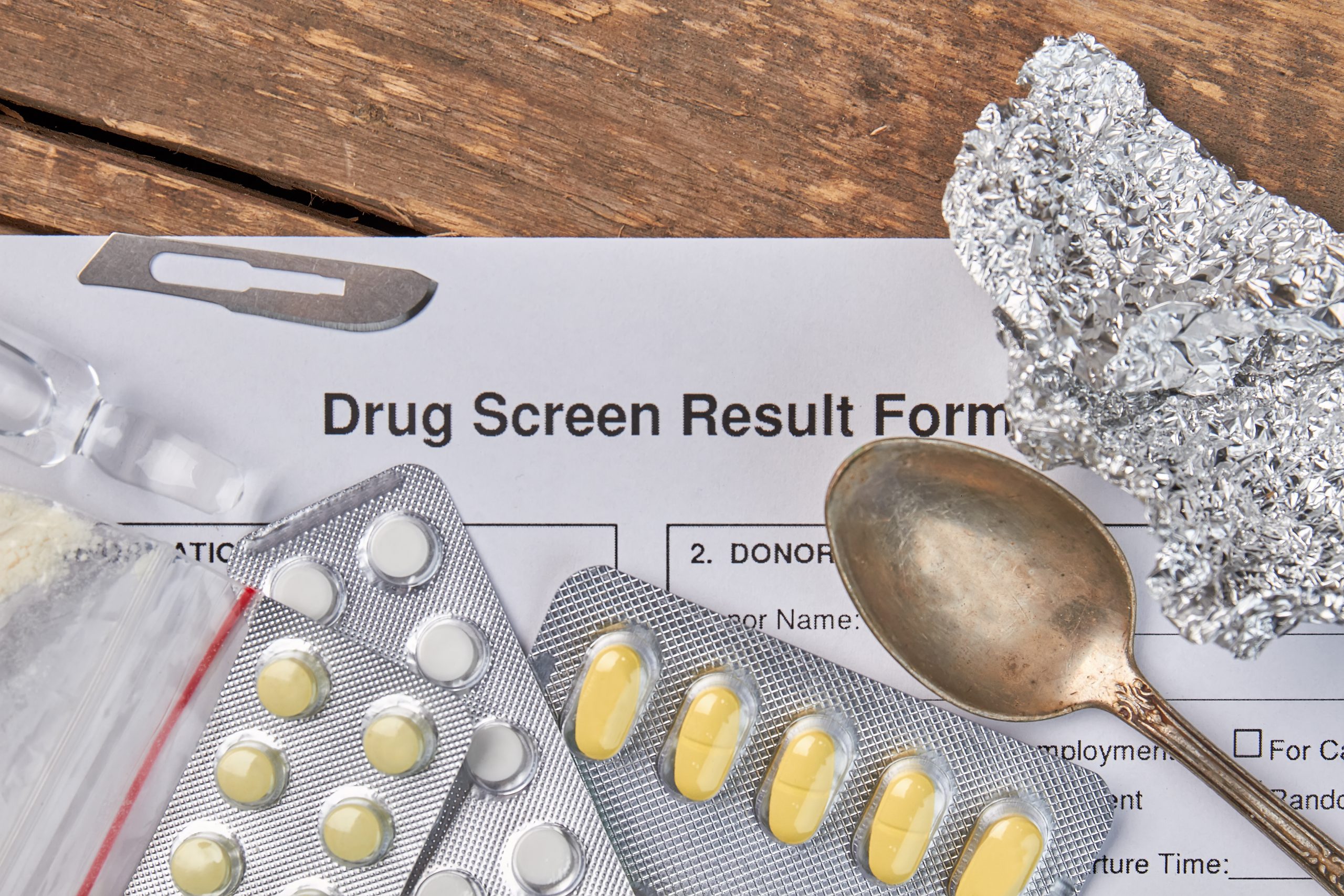 Drug screen result form.